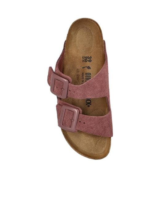 Birkenstock Brown Flat Slide Sandals