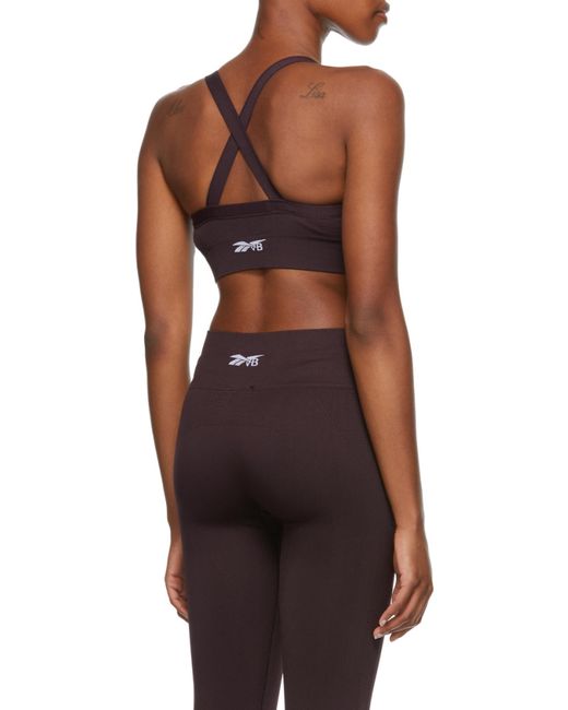 Reebok Red Jacquard-Logo Sports Bra