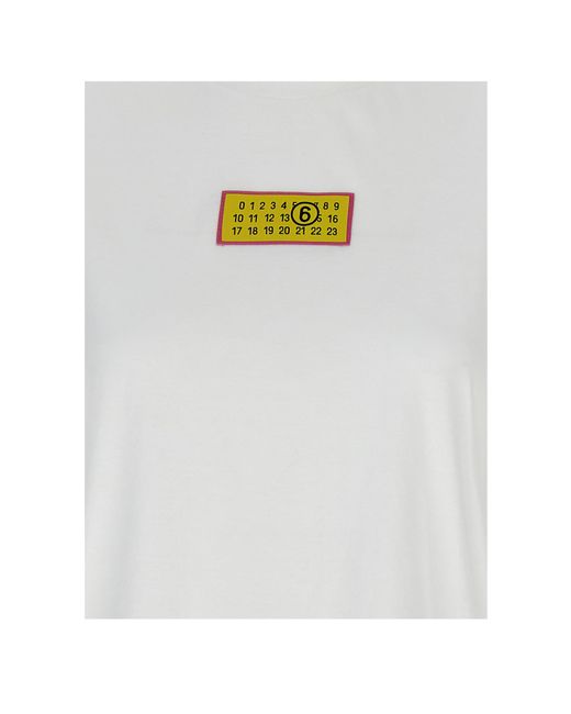 MM6 by Maison Margiela White Logo Label T-Shirt