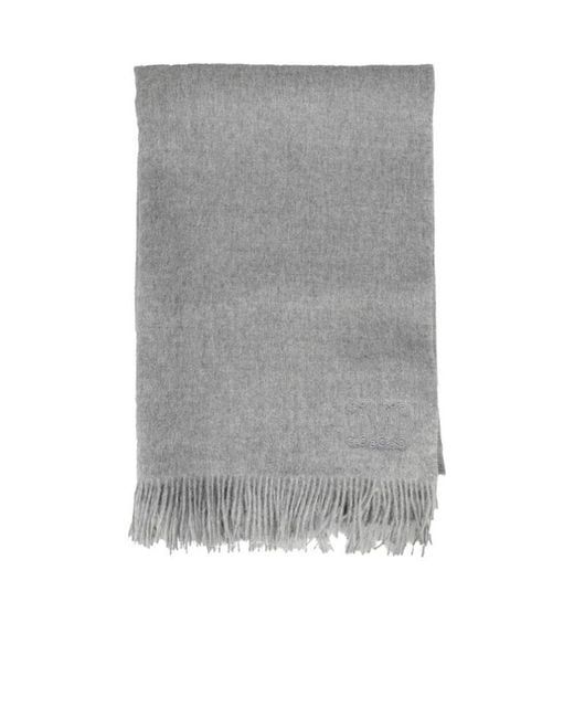 Max Mara Gray Alpaca Wool And Silk Shawl