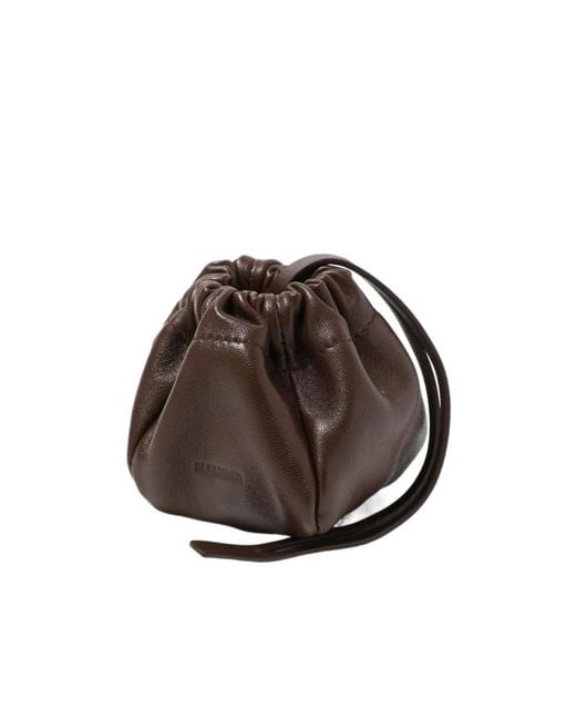 Jil Sander Brown Logo Coin Purse