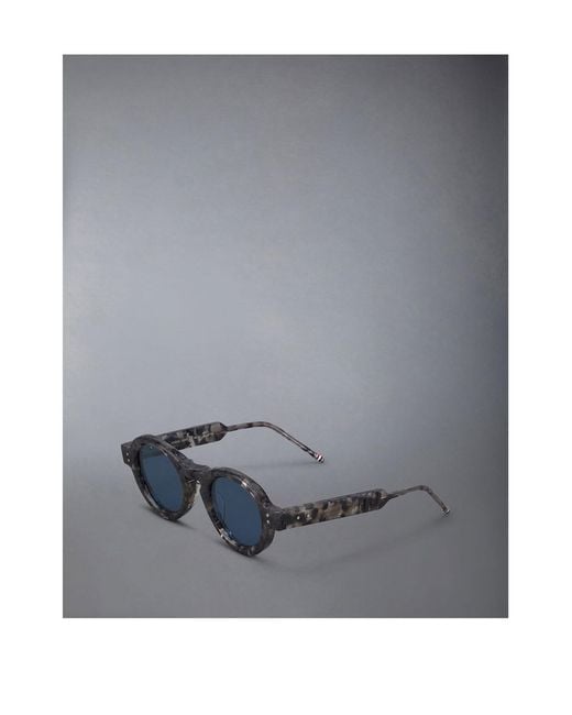 Thom Browne Blue Tortoiseshell Round-Frame Sunglasses for men