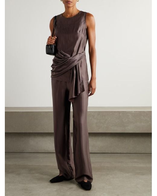 Loulou de Saison Brown Kadala Patchwork Straight-Leg Casual Pants