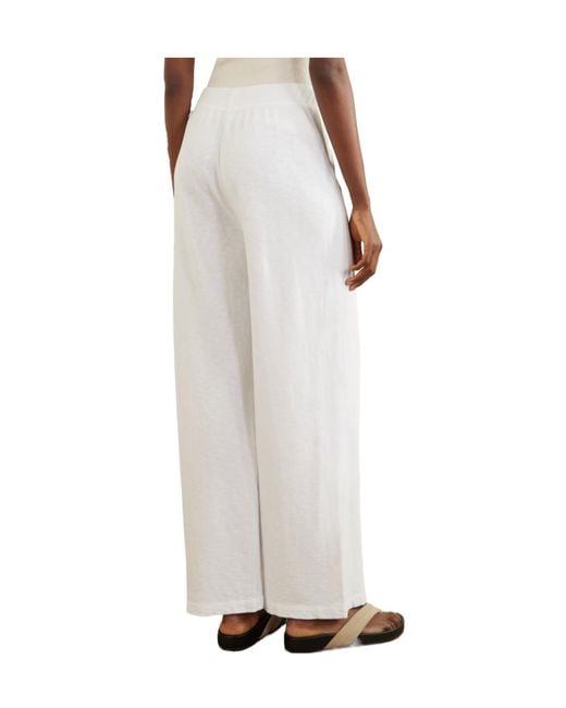 James Perse White Cotton-Terry Wide-Leg Track Pants