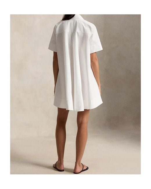 Polo Ralph Lauren White A-Line Mini Shirt Dress