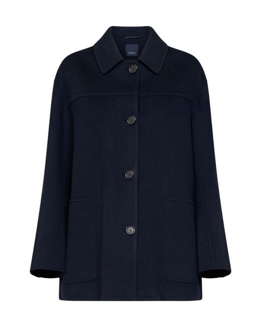 Max Mara Blue Smmgiugno Button-Fastening Jacket