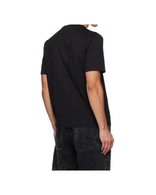 Lanvin Black Imitation Lambswool Logo Cotton T-Shirt for men
