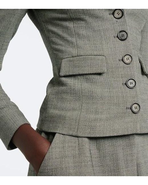 Magda Butrym Gray Herringbone Wool-Blend Jacket