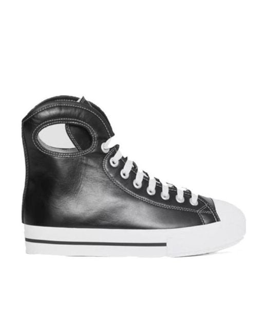 Burberry Black Porthole-Detail High-Top Sneakers for men