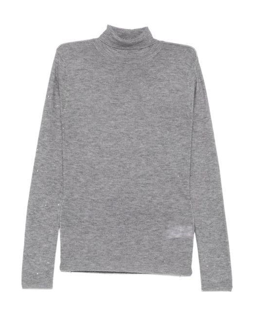 Fabiana Filippi Gray Wool Turtleneck Sweater