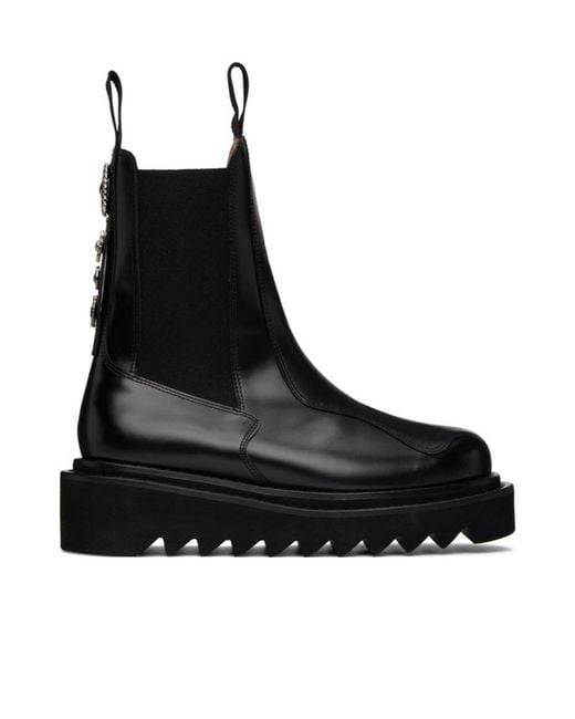 Toga Black Round-Headed Chelsea Boots