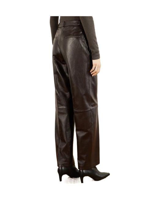 Arma Brown Palermo Leather Straight-Leg Pants