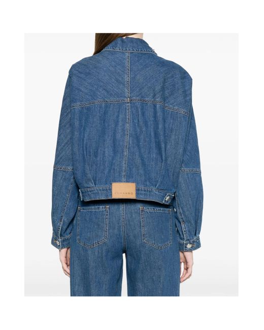 ERMANNO FIRENZE Blue Chest-Pocket Denim Jacket