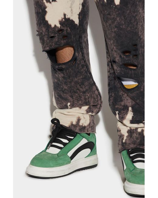 DSquared² Black Distressed-Effect Logo Track Pants for men