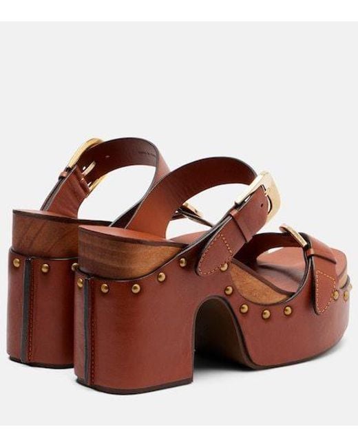 Zimmermann Brown Studded High-Heel Sandals