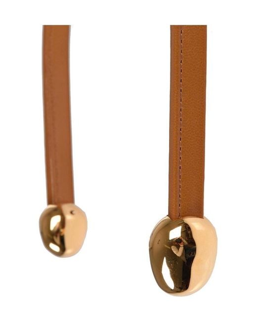 Bottega Veneta Metallic Leather Open Necklace