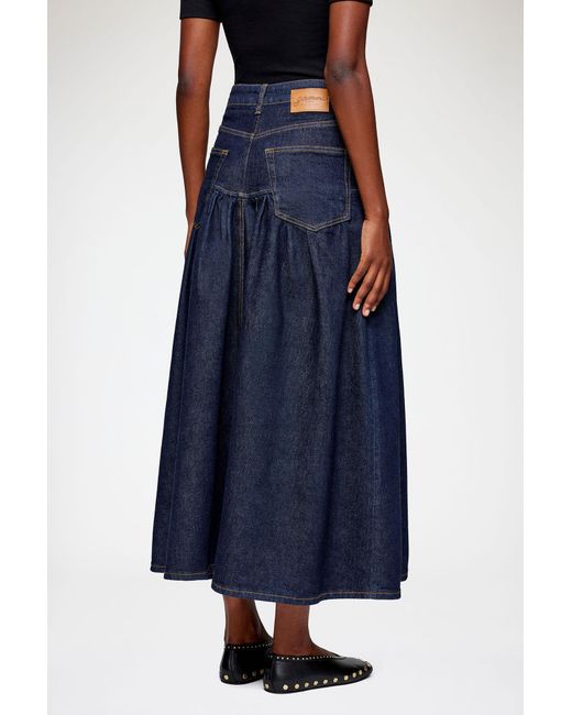 Ganni Blue High-Waist Denim Maxi Skirt