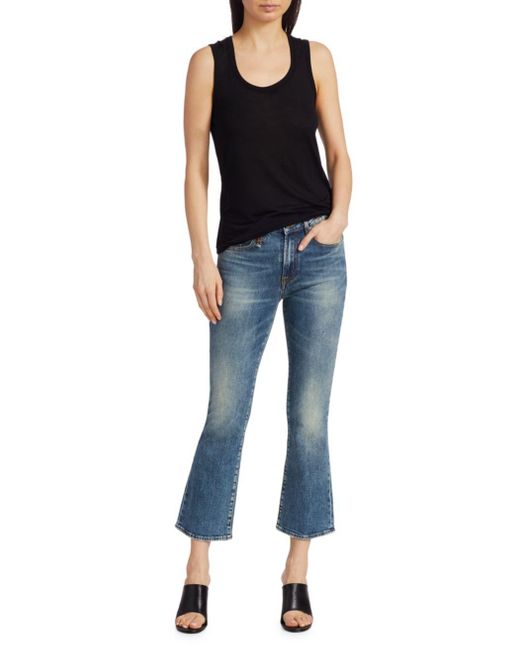 R13 Blue Mid-Rise Flared Jeans