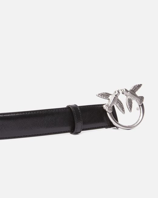 Pinko White Love Berry Buckle Belt