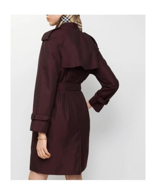 Burberry Brown Mid-Length Gabardine Castleford Trench Coat