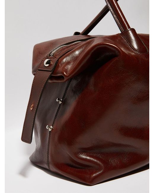 MAX&Co. Brown Glossy Leather Handbag