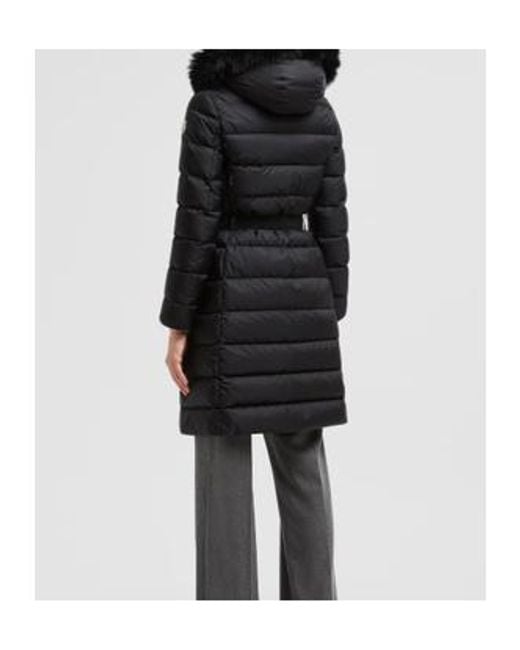 Moncler Black Khloe Logo Patch Belted Jacket