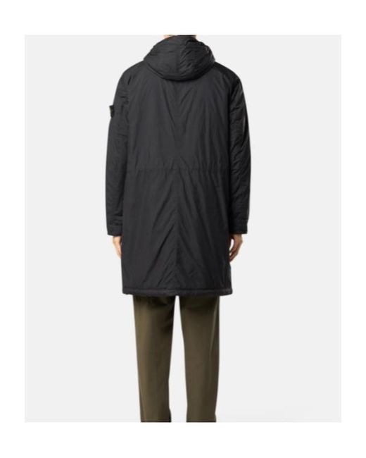 Stone Island Black Quilted High-Collar Vest With Adjustable Fit By for men