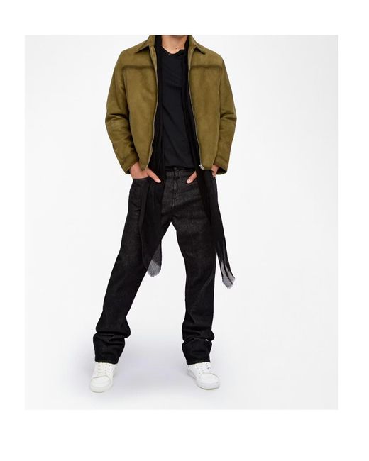 Zadig & Voltaire Green Loumy Daim Zip Jacket for men