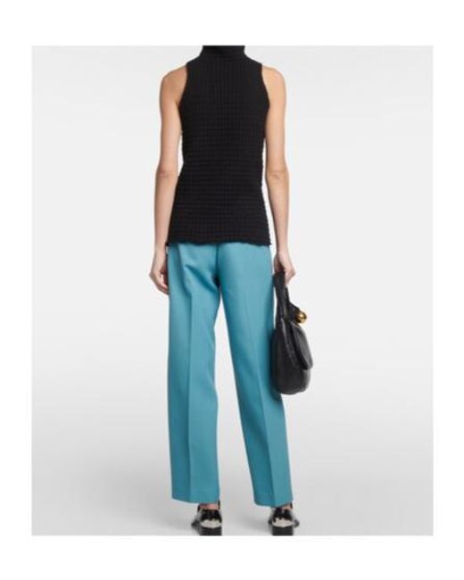 Jil Sander Black Frayed Cotton Top