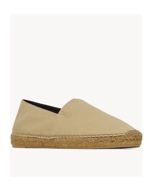 Saint Laurent Natural Logo Embroidered Slip-On Espadrilles for men