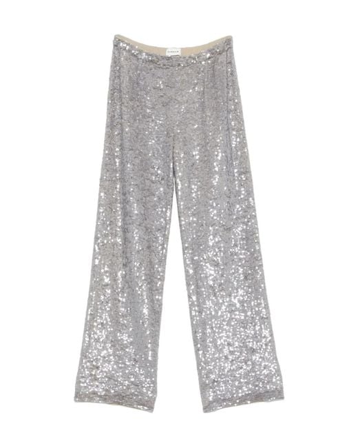 P.A.R.O.S.H. Gray Gong Straight-Leg Trousers