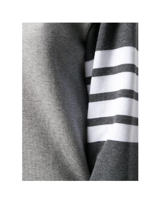 Thom Browne Gray 4-Bar Crewneck Sweatshirt