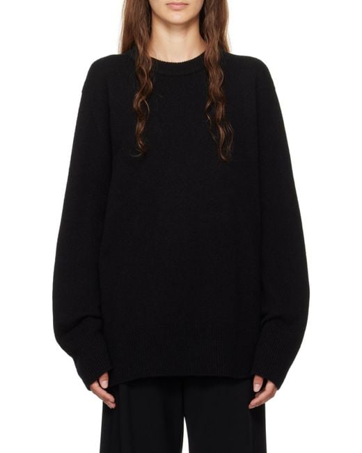 The Row Black Crewneck Knit Sweater