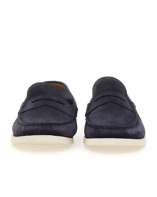 Kiton Blue Diamond Cut Vamp Loafers for men