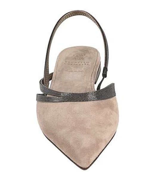 Brunello Cucinelli Natural Plain Colour Ballet Flats