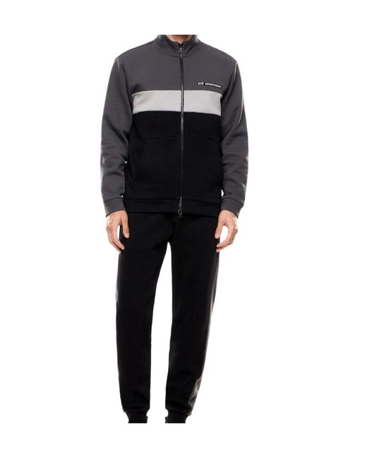 EA7 Black Sports Shirt Casual Wear Set for men