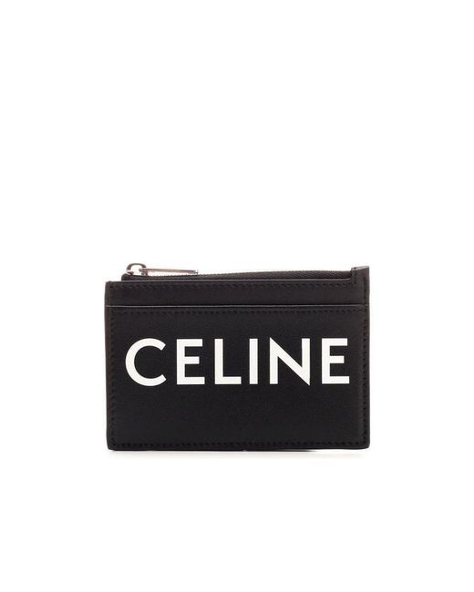 Céline Black Zipped Card Holder for men