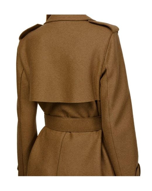 Harris Wharf London Natural Double-Stitched Long Trench