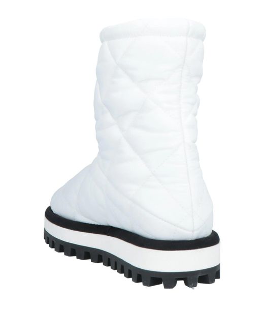 Dolce & Gabbana White Padded Ankle Boots