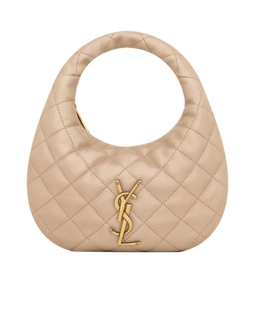 Saint Laurent Natural Icarino Mini Shoulder Bag