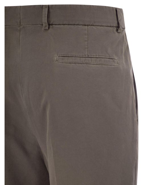 Brunello Cucinelli Gray Pleated Pants for men