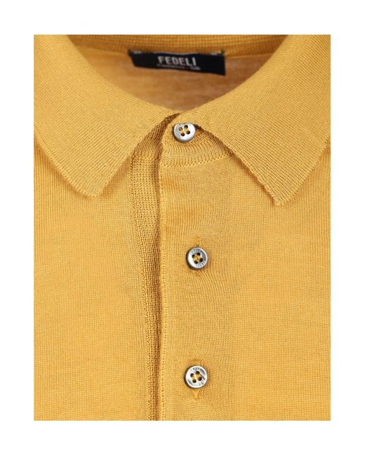 Fedeli Yellow Long-Sleeved Sweater for men