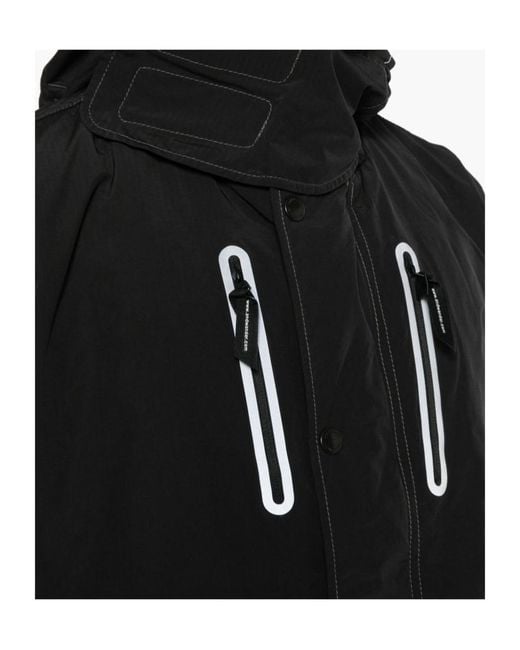 And Wander Black Reflective Stitching Hooded Casual Jacket for men