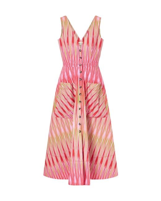 Saloni Pink Cotton Cutwork Dress