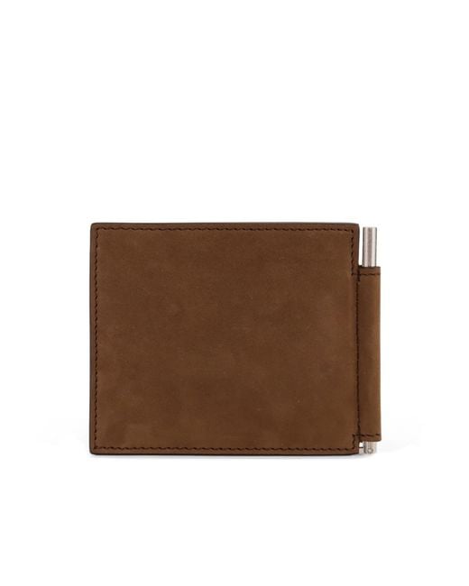 Tom Ford Brown T Line Money Clip Wallet for men