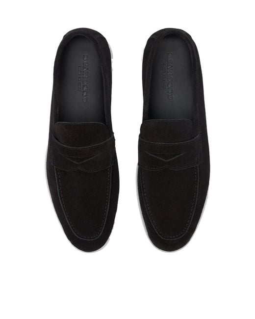 Scarosso Black Luciano Almond Toe Loafers for men