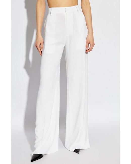 DSquared² White Logo Plaque Wide-Leg Trousers