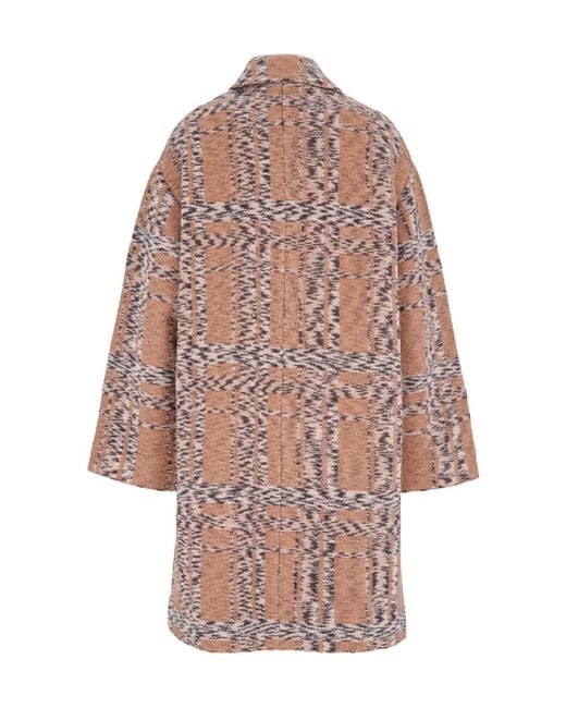 Missoni Brown Checked Single-Breasted Knitted Coat