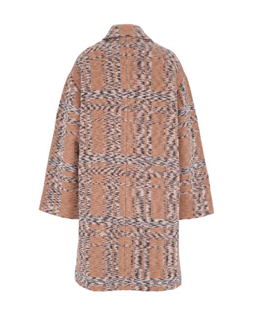 Missoni Brown Checked Single-Breasted Knitted Coat