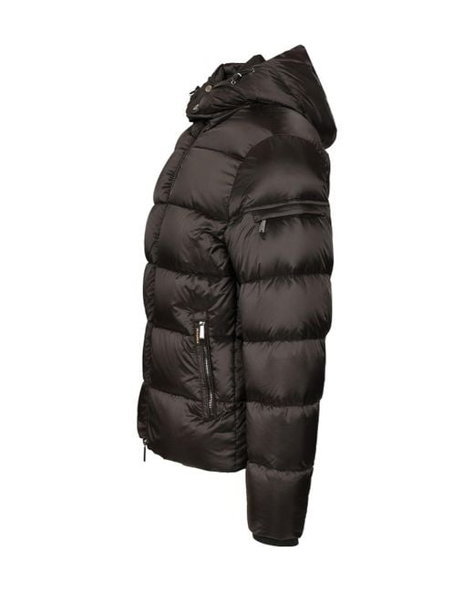 Moorer Black Hooded Quilted Jacket for men